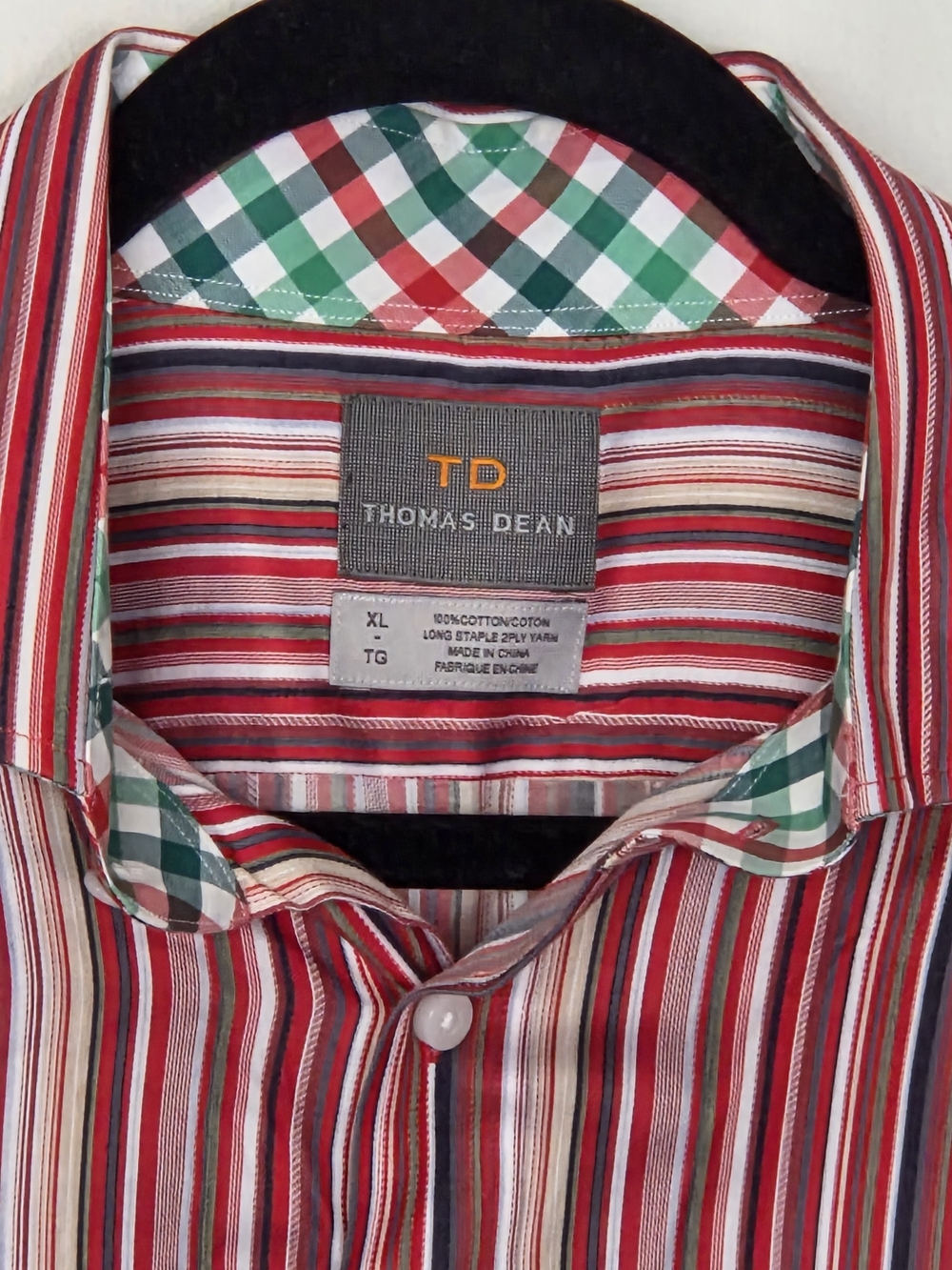 Thomas Dean Multi Color Multi-Stripe Button Shirt - Picture 2 of 6